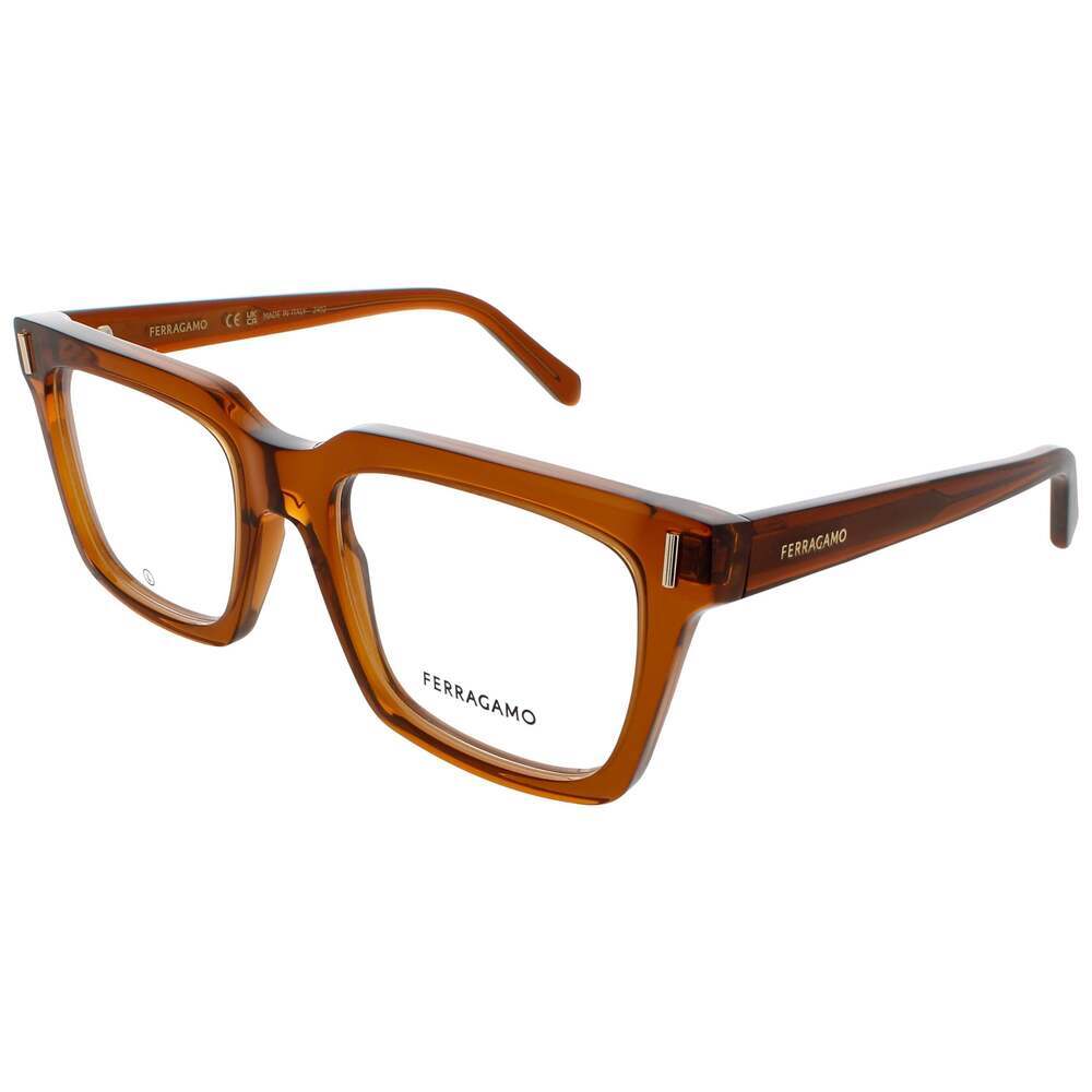 NWT Salvatore Ferragamo SF2993 Transparent Brown 53mm Eyeglasses